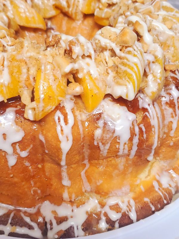 Peach Cobbler Cream Cheese Pound Cake