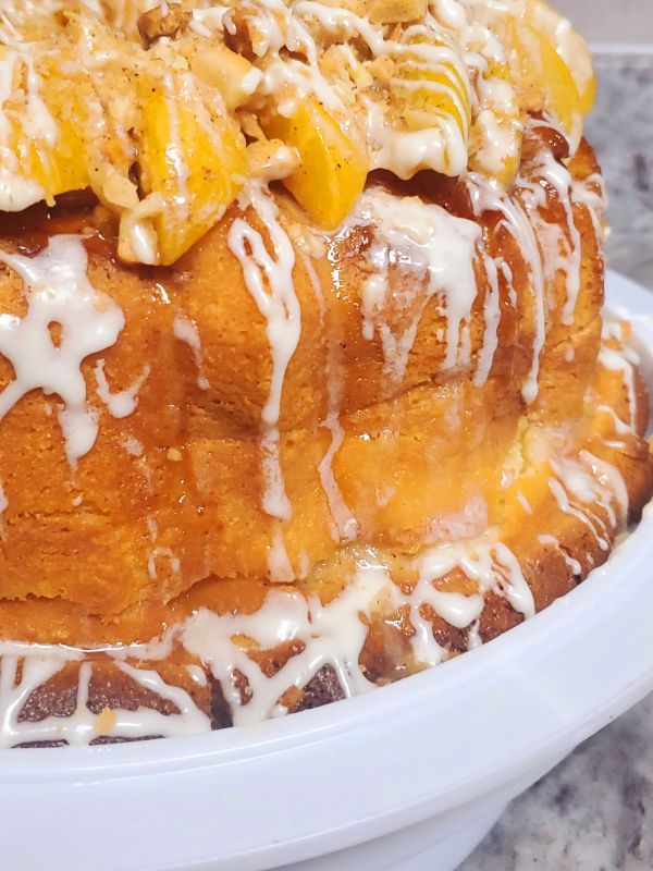 Peach Cobbler Cream Cheese Pound Cake