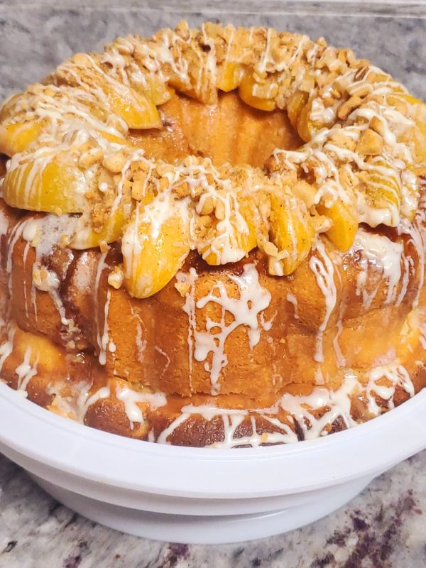 Peach Cobbler Cream Cheese Pound Cake