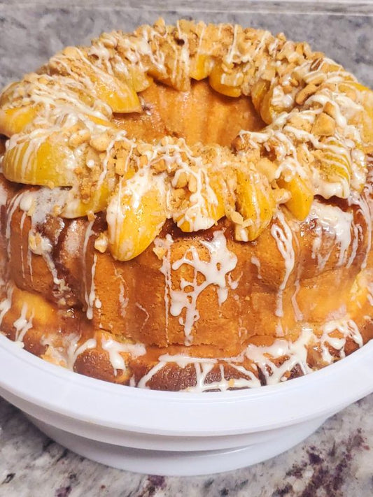 Peach Cobbler Cream Cheese Pound Cake