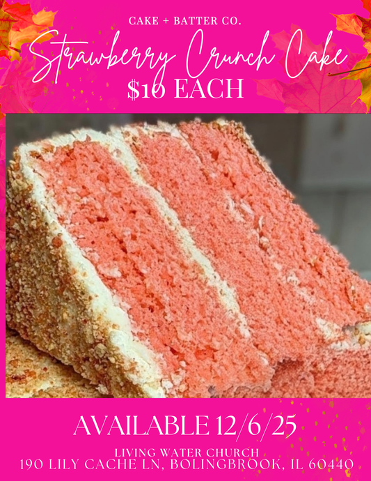 Strawberry Crunch Cake Slice