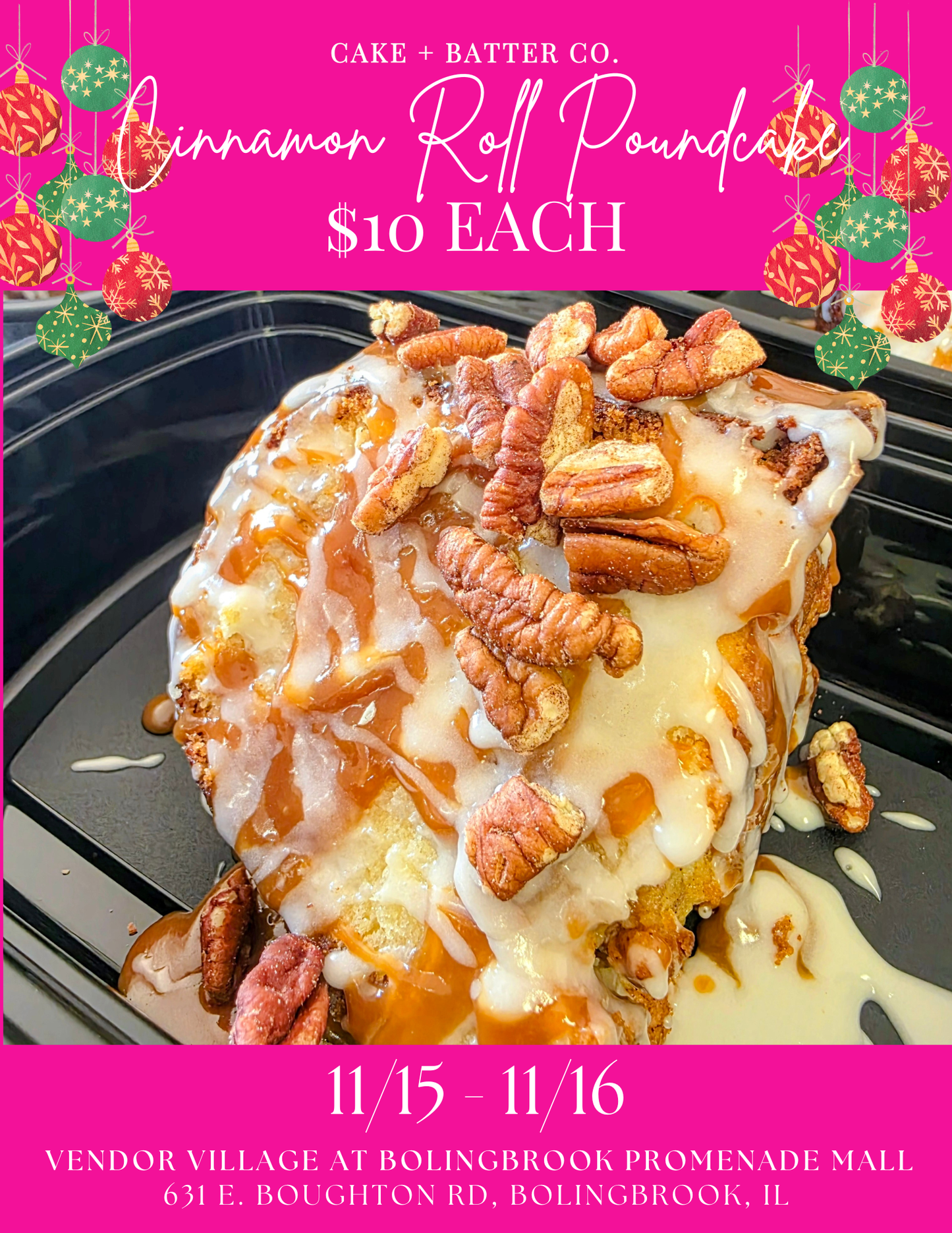 Cinnamon Roll Poundcake Slice