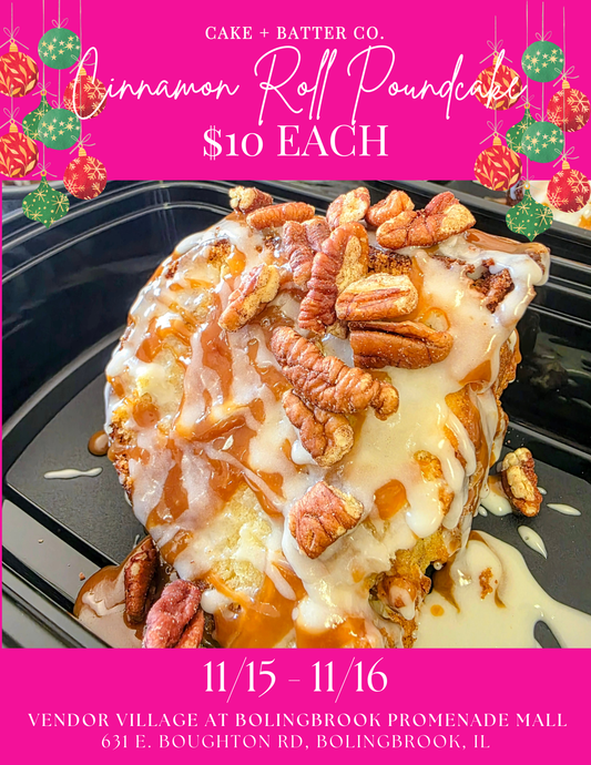 Cinnamon Roll Poundcake Slice