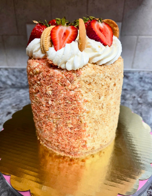 Strawberry Crunch and Banana Pudding Cake